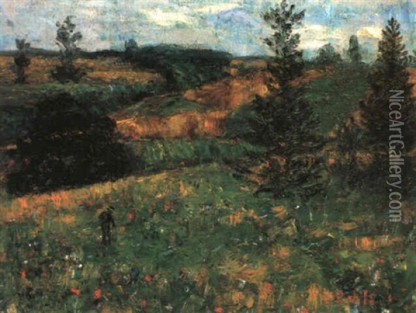 Landschaft Mit Tannen Oil Painting - Christian Rohlfs