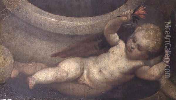 Putto with a red flower Oil Painting - Paolo Veronese (Caliari)