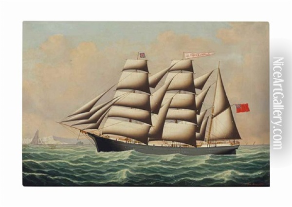 The Ship Alpheus Marshall, Digby, Nova Scotia Oil Painting - John Frederick Loos