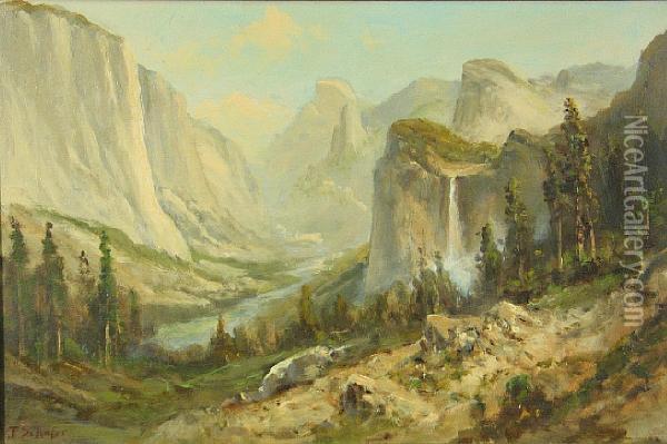 Yosemite Valley Oil Painting - Frederick Ferdinand Schafer