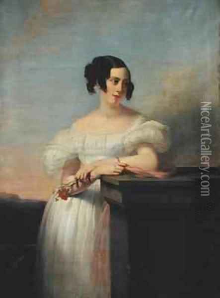 Portrait of Madame Vaussard Oil Painting - Claude-Marie Dubufe