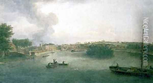View of the Thames Oil Painting - William Marlow