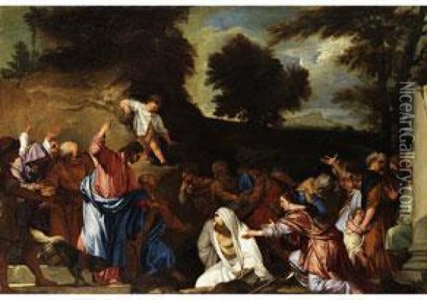 Die Erweckung Des Lazarus Oil Painting - Giovanni Antonio Fumiani