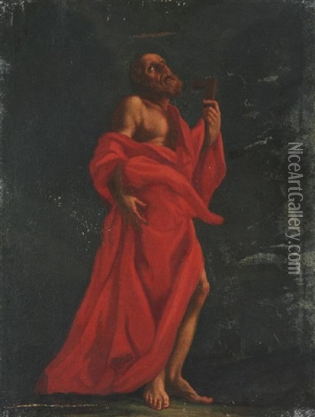 I Quattro Evangelisti. San Marco, San Matteo, San Luca, San Giovanni (4 Works) Oil Painting - Lazzaro Baldi