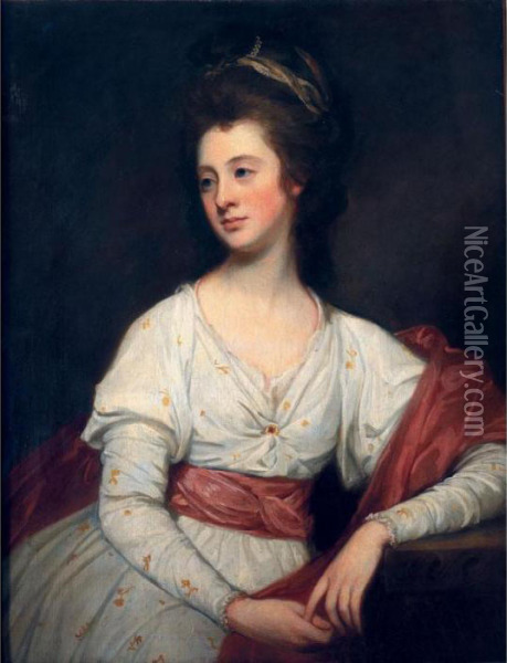 Portrait Of Mary Hugessen, Lady Knatchbull (died 1784) Oil Painting - George Romney