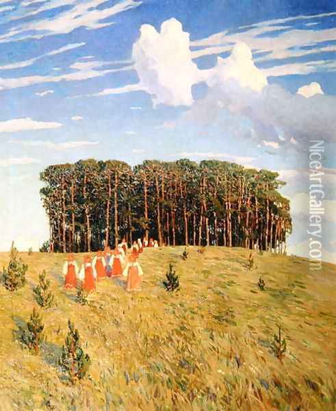 Slavic Celebration, 1911 Oil Painting - Evgeny Ivanovich Stolista