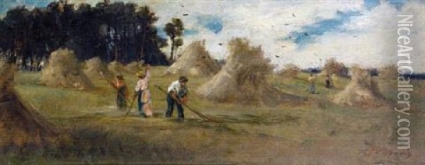 Harvest Scene Oil Painting - Philip Richard Morris