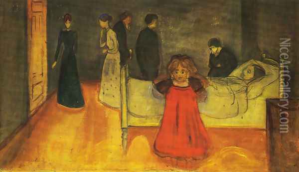 The Dead Mother and the Child Oil Painting - Edvard Munch