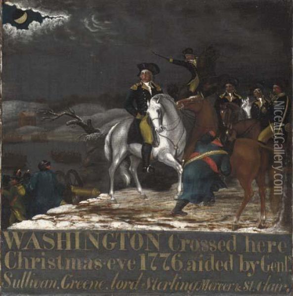 Washington At The Delaware Oil Painting - Edward Hicks