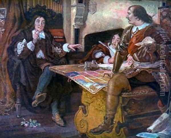 Cromwell dictating Dispatches to Milton Oil Painting - Ford Madox Brown