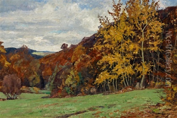 Herbstlandschaft Oil Painting - Alfred Rasenberger