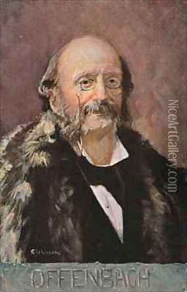 Portrait of Jacob Offenbach German composer Oil Painting - Albert Eichhorn