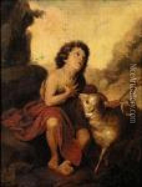 The Young St. John The Baptist Oil Painting - Bartolome Esteban Murillo