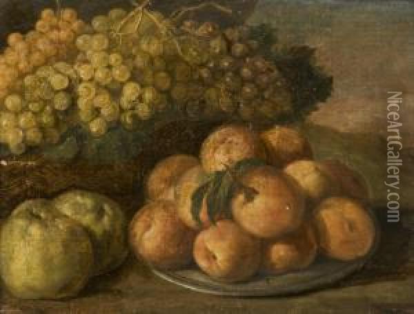 Nature Morte Aux Raisins, Peches Et Coings Oil Painting - Jean-Baptiste-Simeon Chardin