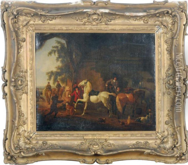 A Riding Party Oil Painting - Jan Wyck