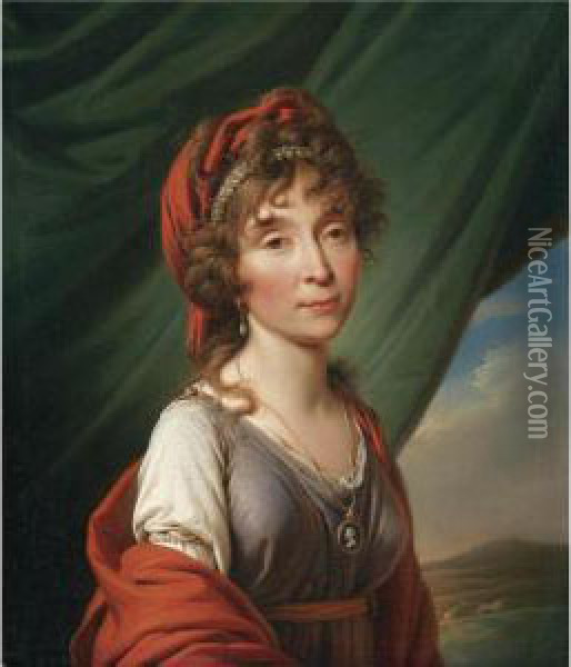 Portrait Of Princess Ekaterina Dolgorukaya Oil Painting - Giovanni Battista Ortolani