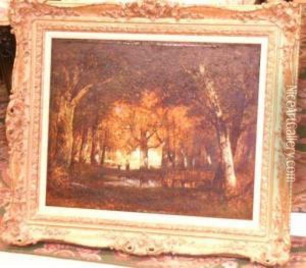 Forest Of Fontainbleau Oil Painting - Gilbert Davis Munger