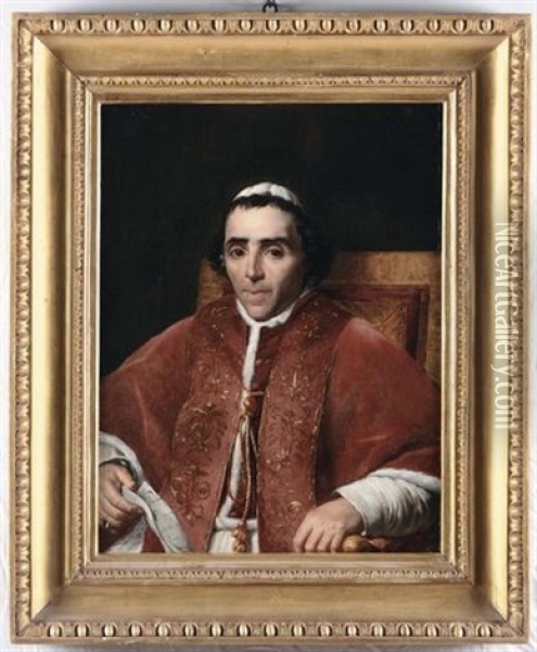 Ritratto Di Pio Vii Oil Painting - Teodoro Matteini