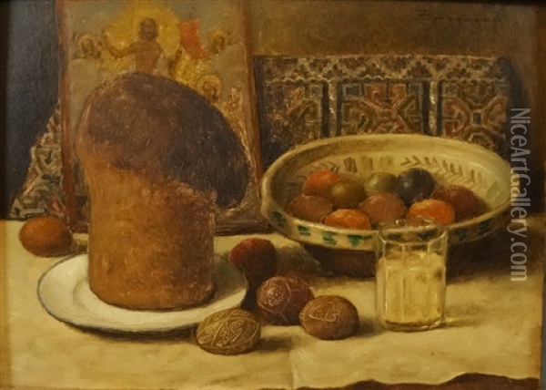 Easter Meal Oil Painting - Ludovic Bassarab