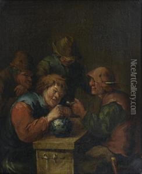 Scene De Taverne Oil Painting - Egbert Van Heemskerk Le Vieux