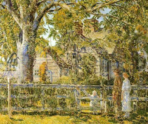 Old Mumford House, Easthampton Oil Painting - Frederick Childe Hassam
