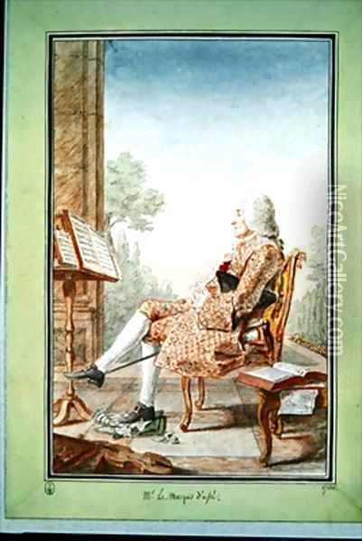 Louis Sebastien Bernin Le Marquis dUsse Oil Painting - Louis Carrogis Carmontelle