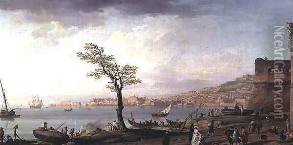 View of the Bay of Naples, 1748 Oil Painting - Claude-joseph Vernet