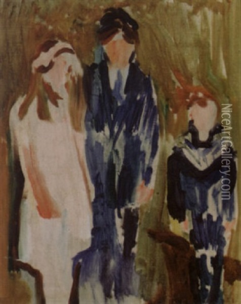 Tre Barn Oil Painting - Ludvig Peter Karsten
