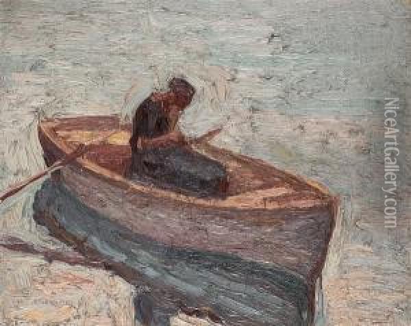Figure In A Rowing Boat Oil Painting - Emmanuel Zairis