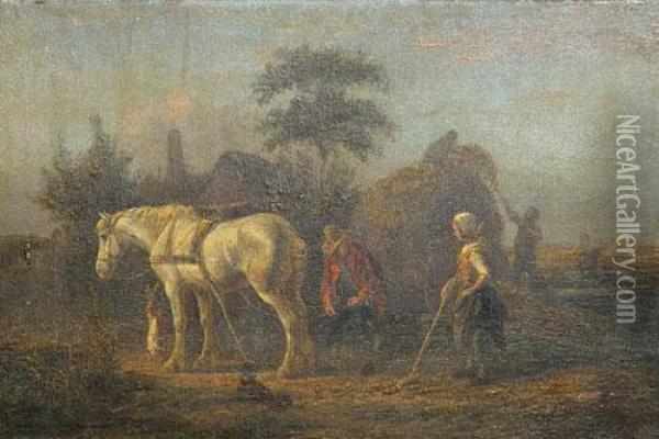 La Cosecha Oil Painting - Johann Ferdinand J. Hintze