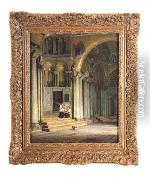 Eglise De St. Marc In Venice Oil Painting - Willem Johannes Martens