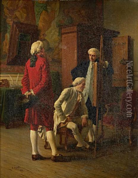 The Connoisseurs Oil Painting - Benjamin Eugene Fichel