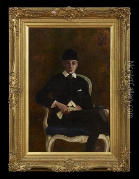 Portrait Of A Young Scholar Oil Painting - Francis S. Anderton
