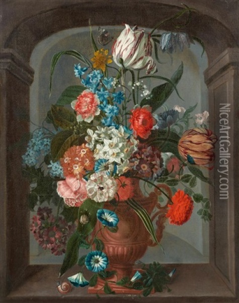 Blumenstillleben Oil Painting - Pieter Hardime
