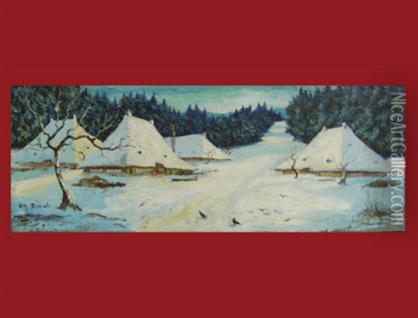 Winterlandschaft Oil Painting - Johann Othmar Doebeli