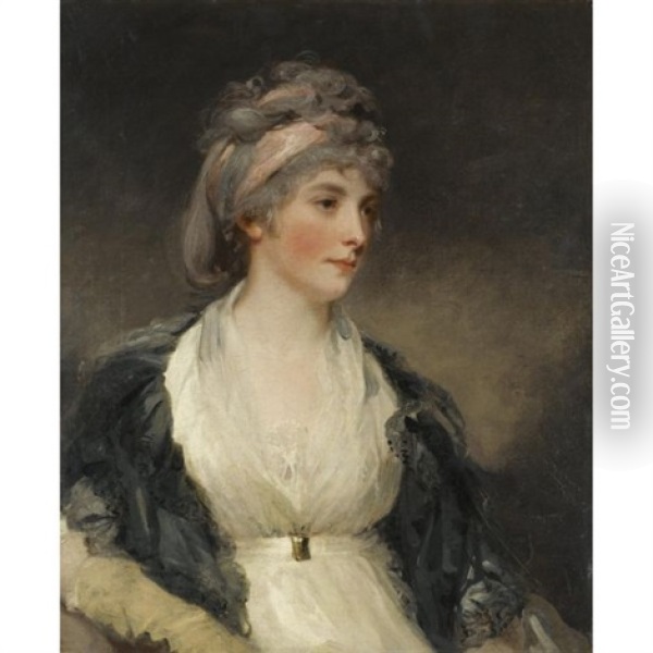 Portrait Of Harriet Brouncker Of Boveridge, Dorset Oil Painting - Sir John Hoppner