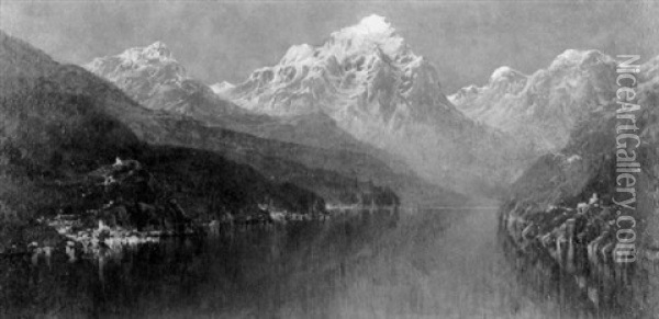 Mountain Landscape Oil Painting - Hezekiah Anthony Dyer