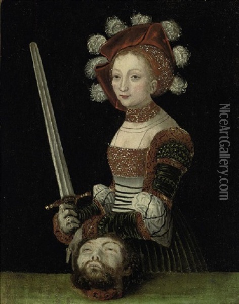Judith With The Head Of Holofernes Oil Painting - Lucas Cranach the Younger