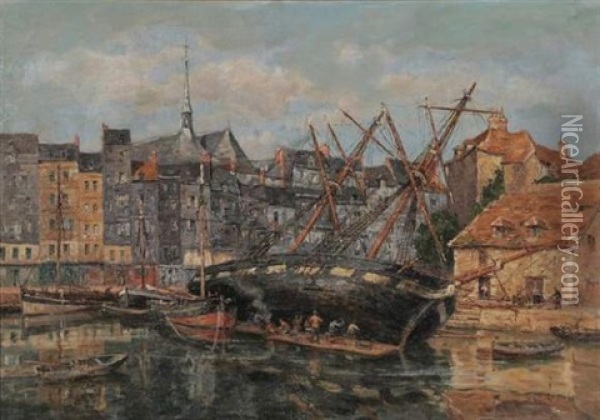 Le Port Oil Painting - Leon Leclerc