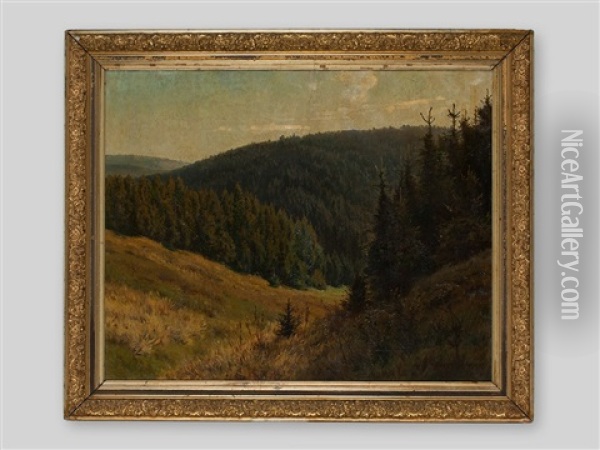 Mountain Landscape Oil Painting - Heinrich Harder