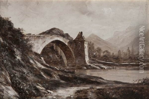 Le Pont De Claix Oil Painting - Charles Alexandre Bertier
