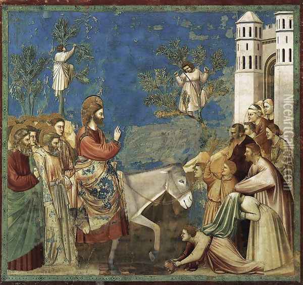 No. 26 Scenes from the Life of Christ- 10. Entry into Jerusalem 1304-06 Oil Painting - Giotto Di Bondone
