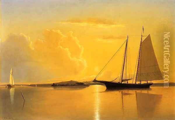 Sunset Anchorage Oil Painting - William Bradford