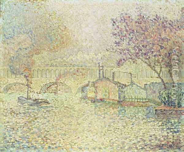 The Viaduct at Auteuil, c.1900 Oil Painting - Paul Signac