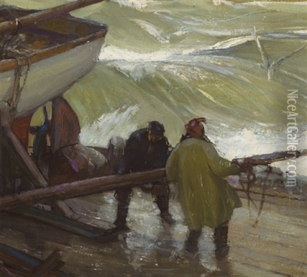 Preparing For The Storm Oil Painting - Richard Edward Miller