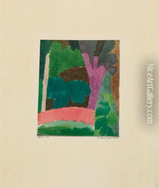 Kl. Parklandschaft (small Park Landscape) Oil Painting - Paul Klee