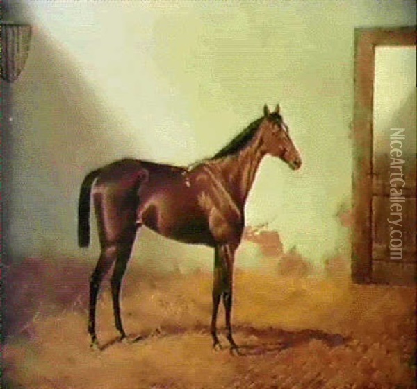 'donovan' Winner Of The St. Leger And The Derby Oil Painting - Alfred Charles Havell