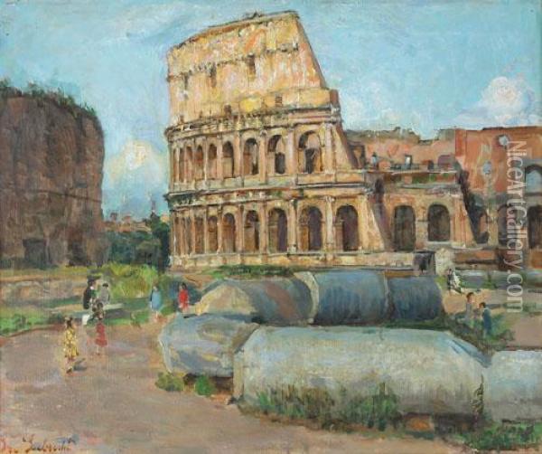 In Visita Al Colosseo Oil Painting - Ise Lebrecht
