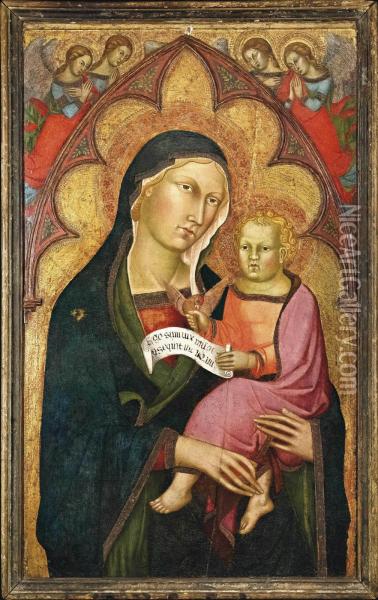 Madonna Col Bambino Oil Painting - Manfredi de Battilor Bartolo Di Fredi Fredi