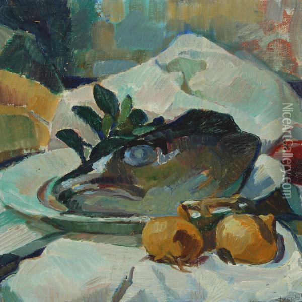 Still Life With Fish And Onions Oil Painting - Jacob Jorgensen